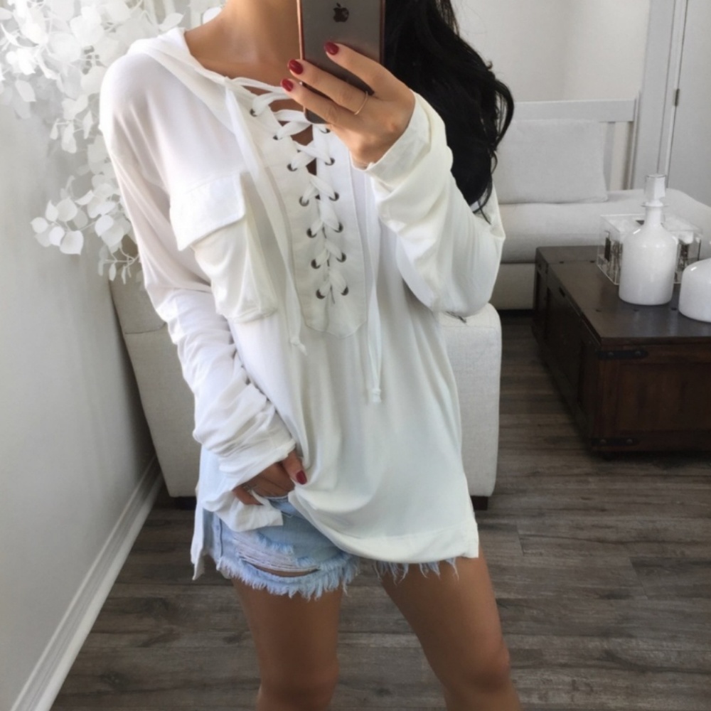 Lace up hoodie
